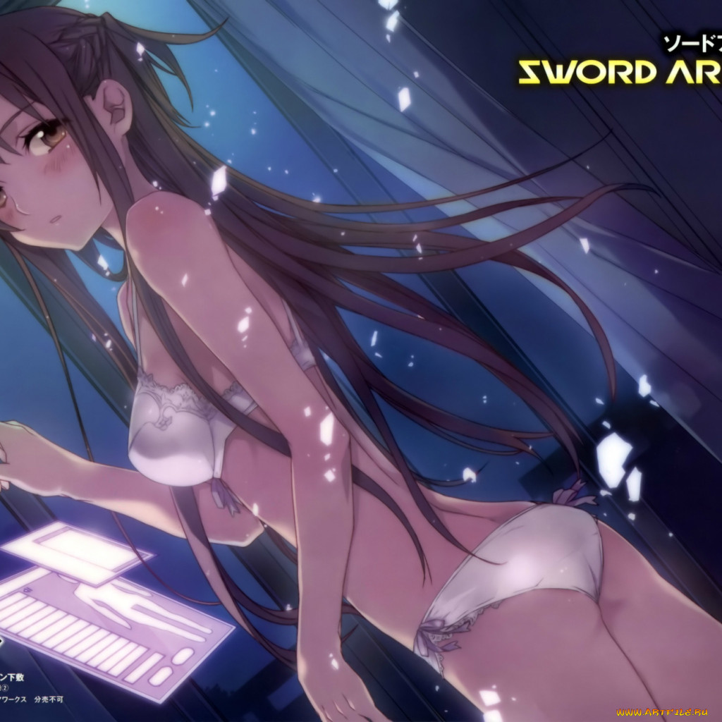 Обои Аниме Sword Art Online, обои для рабочего стола, фотографии аниме,  sword art online, окно, ночь, смущение, sword, art, online, asuna, yuuki,  бельё Обои для рабочего стола, скачать обои картинки заставки на